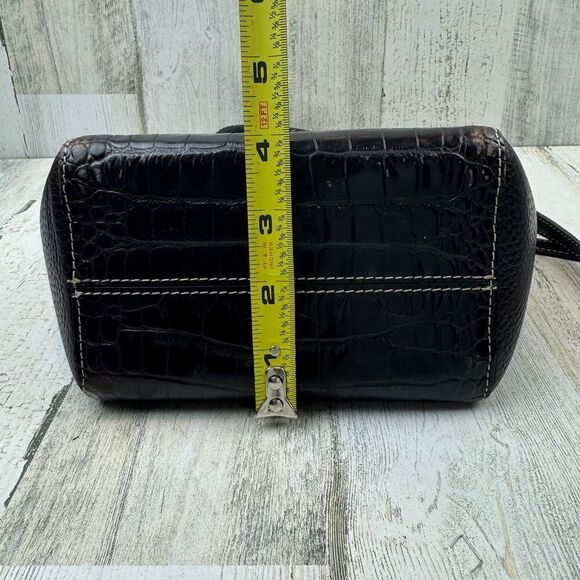 Brighton brown leather croc print shoulder bag with silver tone hardware - Picture 10 of 12